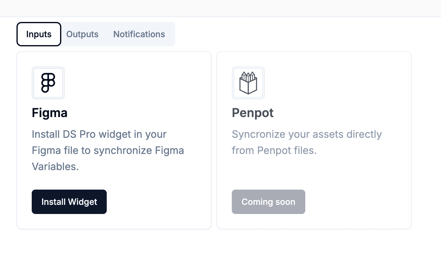 json file representing the design tokens